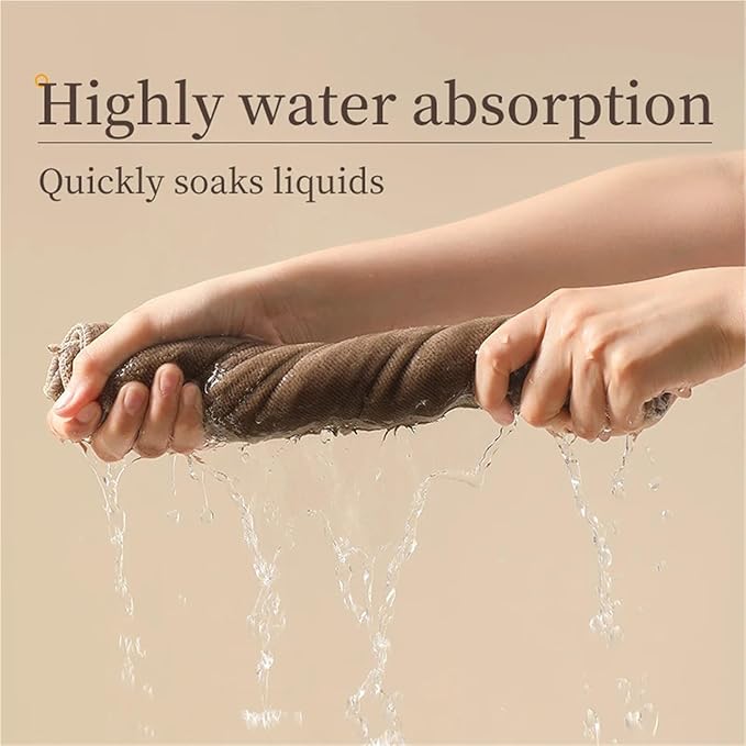 6/12 Pack Microfiber Cleaning Towels - Thickened Super Absorbent Cloths for Kitchen and Bathroom - Quick-Drying, Wet and Dry Use(Dark Khaki,30-30Cm-6Pcs)
