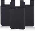 Pofesun Adhesive Phone Card Holder, 3 Pack Silicone Stick-on Wallet ID/Credit Card Holder Pouch Sleeve Self Adhesive Sticker Case for iPhone 17 16 15 14 13 12 Pro Max,iPad,Samsung Galaxy,Tablet