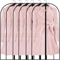 Clear Garment Bags (24'' x 48'' Set of 6) Clothes Covers for Closet Storage Closet Cover for Open Closet Hanging Clothes Travel Bag Clothes Bags with Zipper Gown Garment Bag for Long Dresses