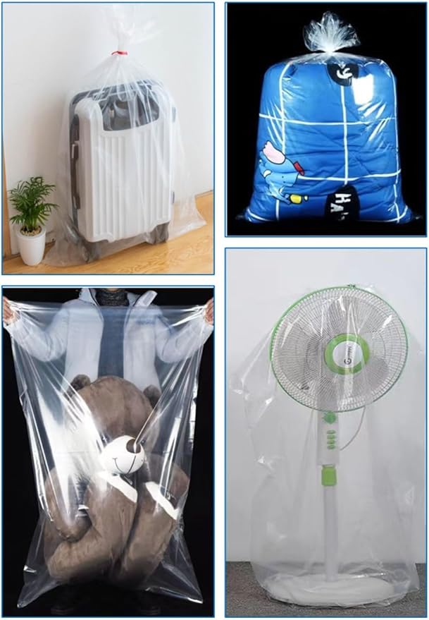 Extra Large Storage Bags 40x60 inches Clear Plastic Moving Bags for Luggage, Suitcase, Comforter, Chair, Kids Bike and More (5 pcs)