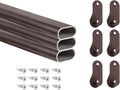 Outwater 48 Inch Oil Rubbed Bronze Aluminum Oval Closet Rod Kit, 1-3/16 Inch x 19/32 Inch Profile, Includes Matching Screw Mount Supports and Mounting Screws, Pack of 3