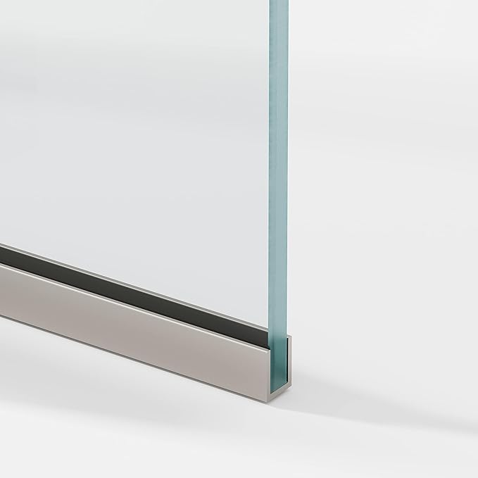Royalty Fixed Shower Screen - 24" x 76" Frameless 3/8" Clear Tempered Glass Panel with Hardware - Easy Clean Smart Guard Coating - Minimalist Modern Design for Bathroom - Brushed Gold