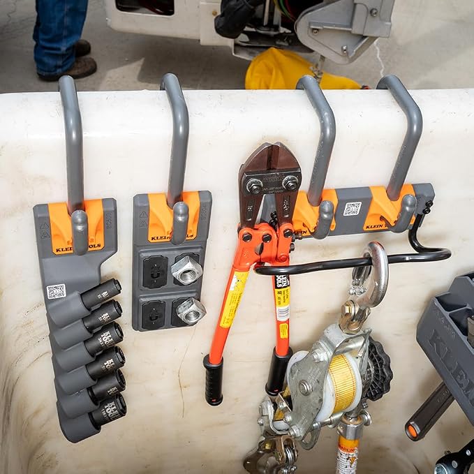 KLEIN TOOLS BC312 Lineman S-Hook, Made in USA, for Utility Buckets with 3-Inch Lip, Connects to All Bucket Work Center S-Hook Modules