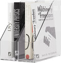Magazine Holder, Clear Plastic Vertical File Magazine Organizer, Desktop File Magazine Book Storage Shelf for Office Desk (2PCS), 10.6x9.8x3.1 Inch