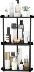 Jesginboo 3 Tier Bathroom Counter Organizer, Vanity Organizer Corner Shelf | Skincare, Makeup Countertop Organizers, Kitchen, Bathroom Counter Storage, Black