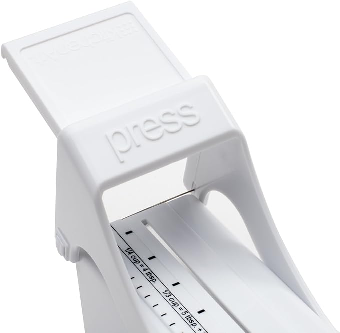 KitchenArt Buttermate Butter Cutter Slicer, Measuring Dispenser and Keeper, White