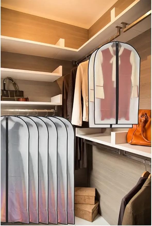 Garment Bags for Hanging Clothes 12 PCS Transparent Dress Bag for Traveling Garment Bag for Dresses Long Clothes Storage Bags with Full Zipper for Long Dress Costumes Gowns Coats 24''x54''