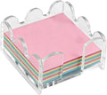Scalloped Acrylic Sticky Note Holder, 3"x3" Crystal Clear Cute Notepad Holder Sticky Note Dispenser with Wave-Design, Thick Desk Organizer for Office, Home, Dorm, Classroom Desk