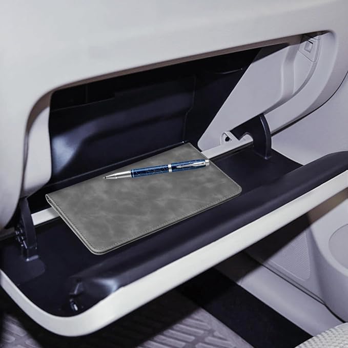 CoBak Car Registration and Insurance Holder | Vehicle Glove Box Organizer, Auto Truck Compartment Document Case with Magnetic Closure for Insurance & Driver License