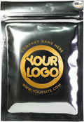 100PCS Customized Resealable Mylar Bag Foil Flat Packaging Bag with Tear Notch,Single-Color Printing for LOGO,QR Code,Text (Silver, 12 * 20CM/4.7"*7.9-100PCS-One Color Print)