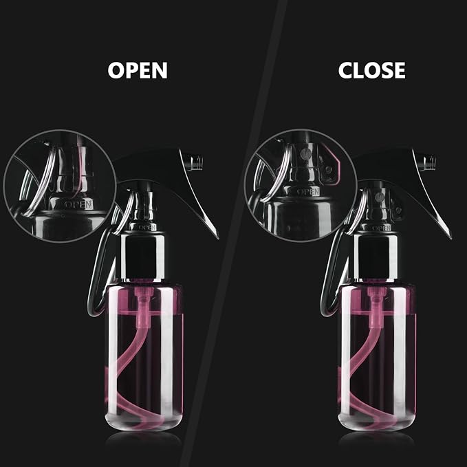 TANSHINE Small Spray Bottle 50ml, Travel Size Mini Mist Water Spray Bottles, Portable Hand Sanitiser Alcohol Fine Spray Bottle, Plastic Refillable Empty Face Mister Spray Bottles with Clip, 2oz/5pcs