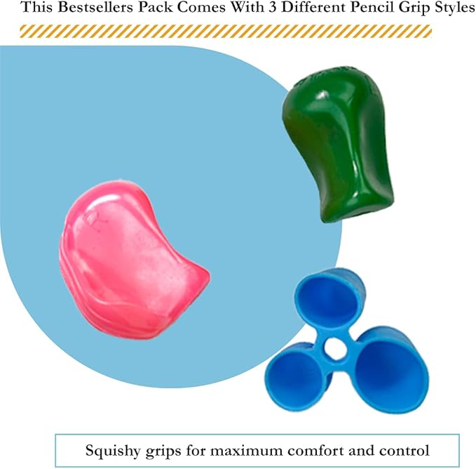 The Pencil Grip BGP-006 Bestsellers 6 Pack for Righties and Lefties With 2 Original, 2 Crossover and 2 Claw Grips, Assorted