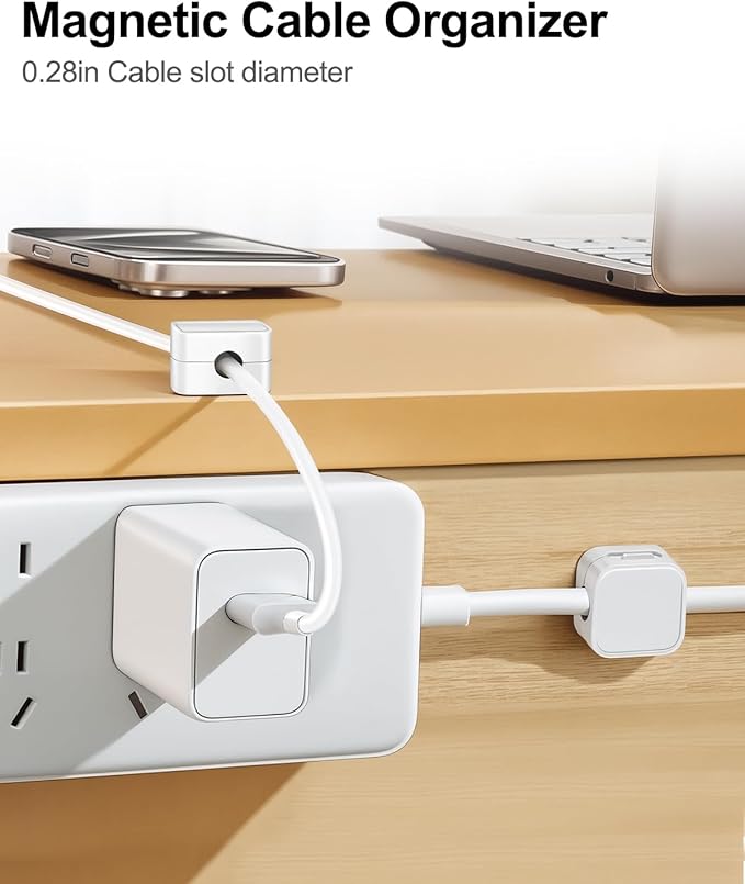 10 Pack Cord Organizer Magnetic Clips for Nightstand Under Desk Strong Adhesive Cable Management Wire Office Supplies Workspace Accessories Phone