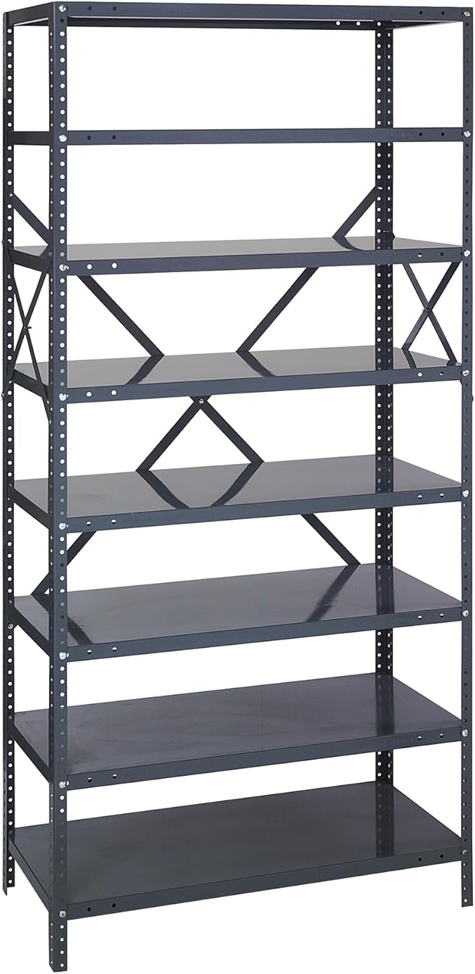 Quantum Storage Systems 75-1842-8 IRONMAN Solid Heavy Duty 8 Shelves 75" H x 42" W x 18" D