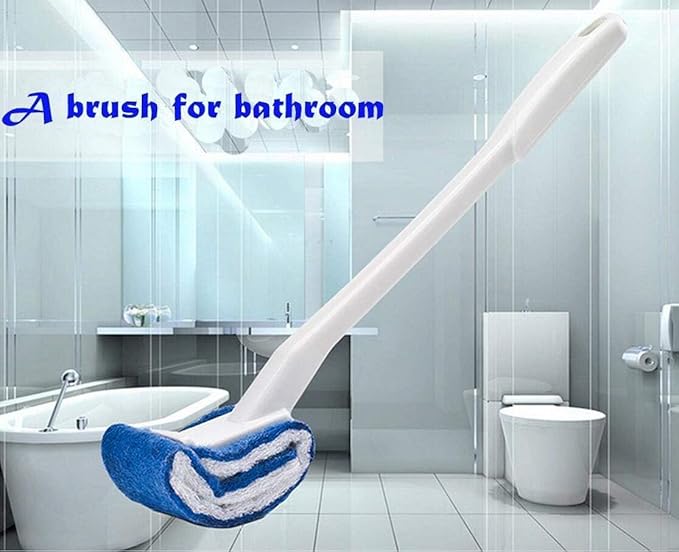 Toilet Brush Bowl Brush Bathroom Brush Under Rim Toilet Brush Scracth-Free Curved Good Grip Easy to use deep Cleaning No Scratching, Anti-Splashing Easy to Store (2pc White)