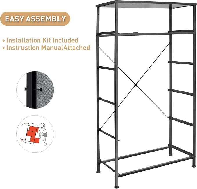 Mifuro Tall Dresser for Bedroom, Vertical Storage Organizer Tower with 6 Drawers, Chest of Drawers with Fabric Bins, Steel Frame, Wood Top for Bedroom, Closet, Entryway- Brown