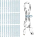 Donruby 30Pcs Silicone Cable Ties - Reusable & Washable with Adjustable Locking Buckles, High Elasticity Cable Management Straps for Home, Office, School, Travel Essential Cord Organizer (Blue)