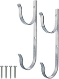 U.S. Pool Supply Pool Pole Hanger - 2 Aluminum Pool Hooks for Poles - Equipment Fence Hook for Nets, Skimmers, Leaf Rakes, Vacuums, Vacuum Hoses, Telescopic - Attach Accessories, Holder Organizer