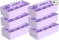 -Large Portable Caddy, DIY Dividers, 8 Compartments, School Office Supplies Home Business Basket with Handle Storage Modern Made in USA (6 PACK, Lavender)