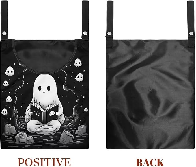 Cute Ghost Clothespin Bag Clothes Pin Hanging Bag Clothespin Bag with Hanging Hook 12 x 14.6 Inch Laundry Clothes Pin Holder Waterproof Clothes Pin Hanging Bag Clothespin Storage