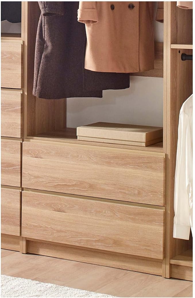 Maykoosh Closet System Organizer - Customizable Walk-in Wardrobe Storage Oak/Model ECDA 4 Closet
