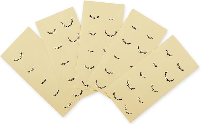 RSVP International Kitchen Organization Collection Spice Labels, Round, 50 Count
