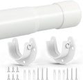 SUTINE Closet Rod, 17 to 53 Inch Closet Rods for Hanging Clothes, Heavy Duty Adjustable Closet Hanging Rod Bar White Closet Poles for Wardrobes, Closet, Bathroom, Windows,1.3 Inch Diameter