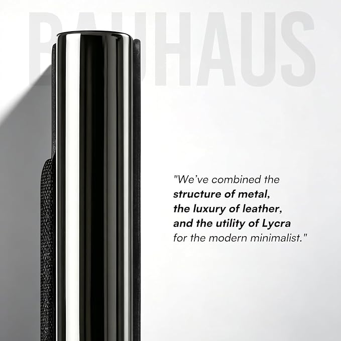 Bauhaus Slim Wallet for Men Pop-Up Card Holder | Ultra-Thin RFID NFC Blocking Automatic Ejector | Lycra Elastic Pocket Holds 7 Cards + ID + AirTag + Cash | Gift for Men Black and Gunmetal