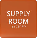 6" X6" Supply Room Sign - ADA Compliant Tactile Graphics Grade 2 Braille Text Acrylic Door Wall Signs - Stocking Tracking Monitoring Storage Room Sign for Office, School, Warehouse