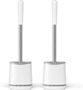 TRENTI Toilet Brush and Holder Set - Bristles Bowl Brush Head with Ventilated Holder, Wall Mounted Compact Set for Bathroom Deep Cleaning