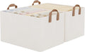 StorageWorks Fabric Storage Bins, Extra Large Storage Baskets for Shelves, Closet Organizers and Storage Bins with Metal Frame, Handles, Jumbo, Natural Color, 2-Pack