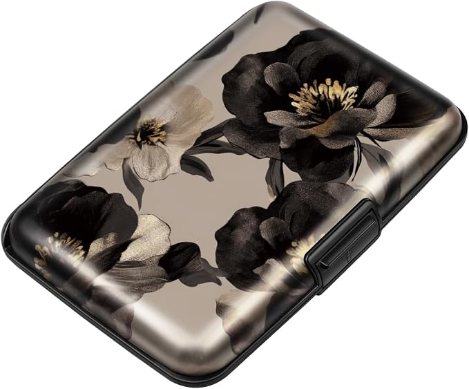 Coco Rossi Credit Card Holder RFID Aluminum Small Mini Wallet Women | Metal Wallet, Business Cards Holder, ID Case, Slim Sleeves, Womens Girls Gift, Carry Wallets for Travel, Champagne rose