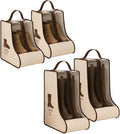 Boot Storage Bag Organizer,Dustproof Boot Bags for Cowboy Boots,Portable Travel Shoe Protector Bags,Tall Boot Covers Storage Organizer for Packing (2 Short + 2 Long Beige Widened)