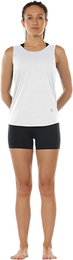 icyzone Women's Open Back High Neck Workout Athletic Gym Tank Tops