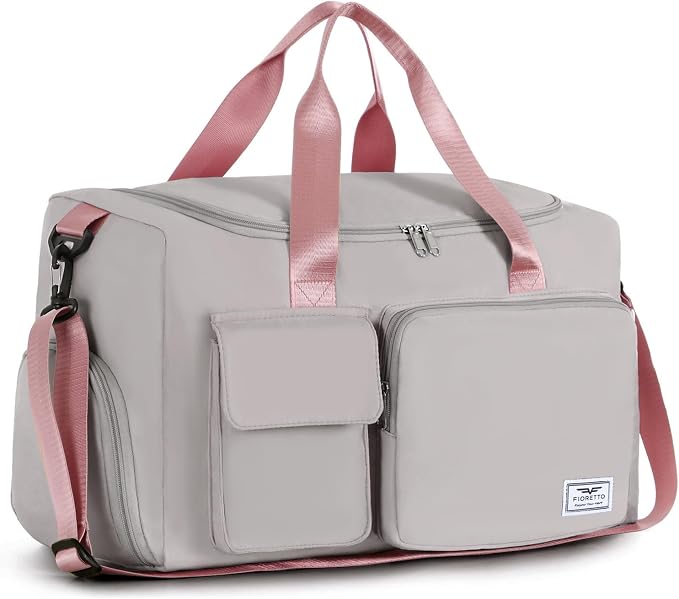 FIORETTO Women's Gym Duffle Bag with Shoes Compartment, 30L Capacity, Ideal for Travel, Gym, Sports, Duffel, Weekender