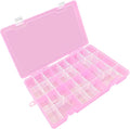 DUOFIRE Plastic Organizer Container Storage Box Adjustable Divider Removable Grid Compartment Big Clear Slot Box for Jewelry Beads Earring Container Tool Fishing Hook Small Accessories, Pink 34 Grids