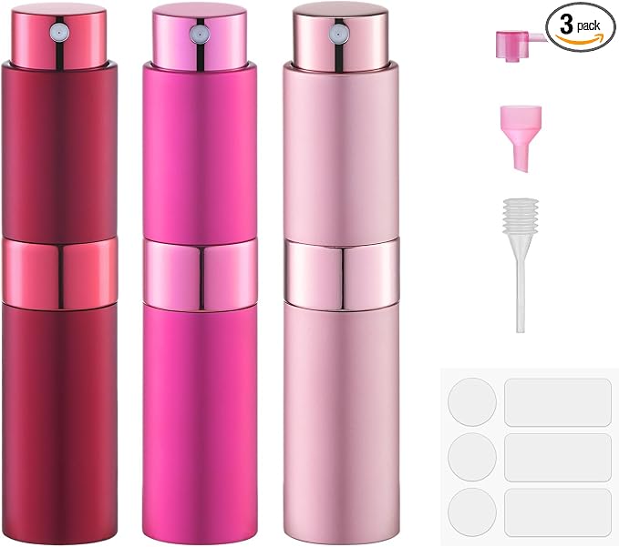 Fusupak Perfume Atomizer Travel Bottle Refillable: Cologne Sprayer Portable for Men - Mini Spray Empty for Refill - 8ml Small Size Pink