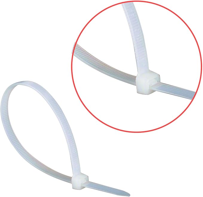 Superun Clear Zip Ties 6 Inch 40 Lbs White Cable Ties 100 Pack | Self-locking,Width 0.14",Max Bundle Diameter 1.37",Industrial Grade,fireproof,Heavy duty,For indoor and outdoor