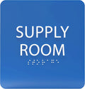 6" X6" Supply Room Sign - ADA Compliant Tactile Graphics Grade 2 Braille Text Acrylic Door Wall Signs - Stocking Tracking Monitoring Storage Room Sign for Office, School, Warehouse