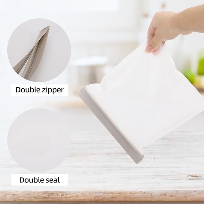 30 PCS Reusable Freezer Bags Washable, BPA Free Leakproof Food Storage Bags for Fruit, Meal Prep, Freezing Meat- 10 Gallon 10 Sandwich 10 Snack