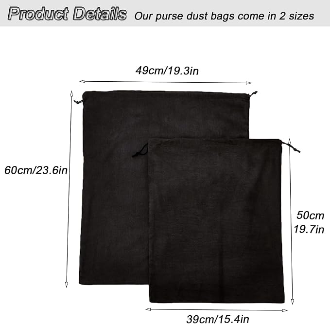 2 Piece Set Dust Cover Bags for Handbags,Purses,Shoes,and Boots | Protection Bag for Purse,Dust Resistant,Machine Washable & Reusable Storage Pouch,Travel Essentials for Women & Men