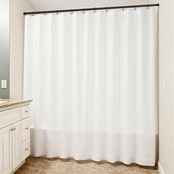Tension Curtain Rods 27-55 Inch, 1"Diameter | Shower Curtain Rod Spring Long Adjustable for Bathroom Windows Closet No Drilling No Rust, Black