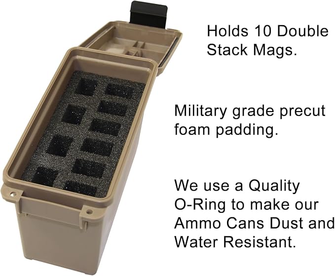 MTM TMCHG Tactical Magazine Can Handgun for Pistol Magazine Storage, USA Made, Dark Earth