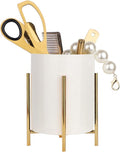 Pencil Holders & Pen Holders Gold Desk Accessories for Women Strong Metal and Ceramic Pen cup(High5.5'' x wide3.8'')