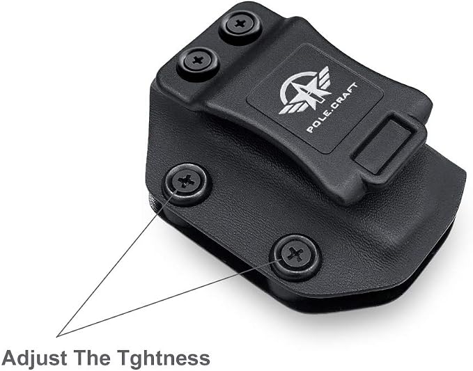 POLE.CRAFT IWB/OWB Magazine Holster Kydex - Mag Carrier Fits: 9mm .40 Double Stack / 9mm .40 Single Stack - P365 1911 Glock 19 19X 17 26 27 28 43 22 23 25 26 27 31 32 33 34 35 37 38 Glock43X .. Mag