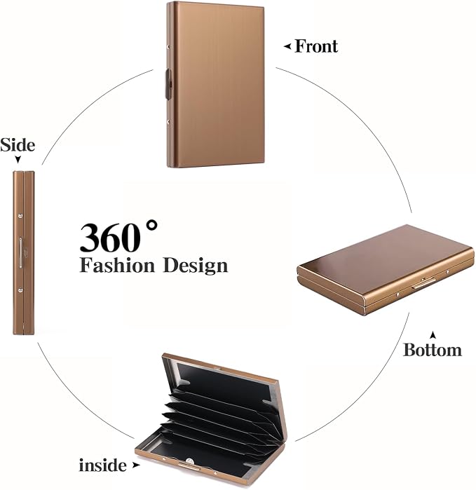 Stainless Steel Credit Card Wallet RFID Blocking Metal Case Pocket Business Card Holder for Women and Men