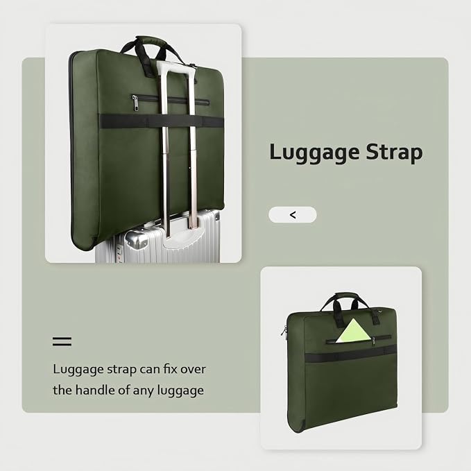MATEIN Travel Garment Bag, Large Convertible Carry On Suit Bag, Green | Waterproof, 2 in 1 Hanging Luggage, Foldable Suitcase, Adjustable Shoulder Strap, For Business Trips, For Men Women