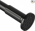 ZOCONE Tension Curtain Rod 51-148 In (4.25-12Ft), Long Outdoor Curtain Rod No Drilling for Patio Window, Adjustable Shower Curtain Rod for Bathroom, Never Rust, Tool-Free, Rod Diameter 1.26 In, Black