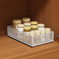 Pull out Cabinet Organizer Fixed with Adhesive Nano Film Heavy Duty Slide out Pantry Shelves Drawer Storage under sink organizer Sliding Mesh Cabinet Basket with Handle for Kitchen (Extended Small)