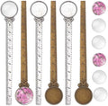 SUNNYCLUE 12Pcs DIY 6 Sets Antique Bronze Bookmark Silver Ruler Bookmarks Set Colorful Dried Flowers Glass Flat Back Cabochons Bookmark Blanks Bezel Tray Vintage Book Marks Making Kit for Reading